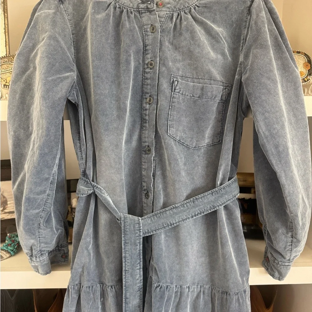 PILCRO Dusty Blue Corduroy Dress xsp - Picture 3 of 6